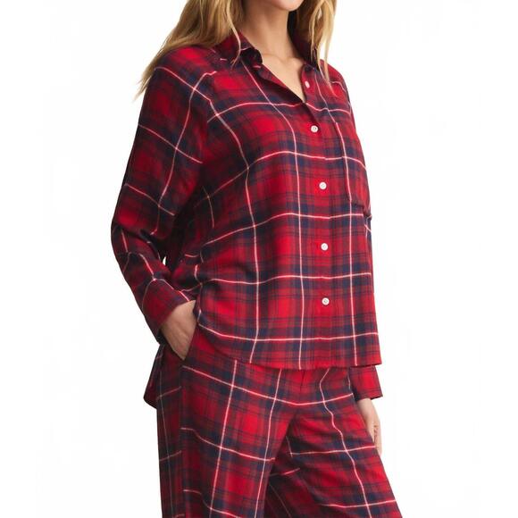 NEW Z SUPPLY river plaid button up top in red haute - Picture 4 of 5